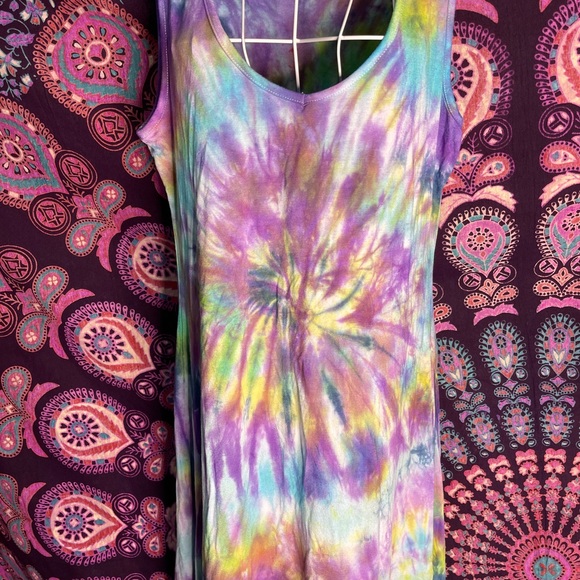 Assymetrical Tie Dyed Dress NWOT Large - Picture 4 of 6